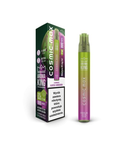 Jednorazowy e-papieros Aroma King Cosmic Max 999+ puffs 20mg - Aloe Grape