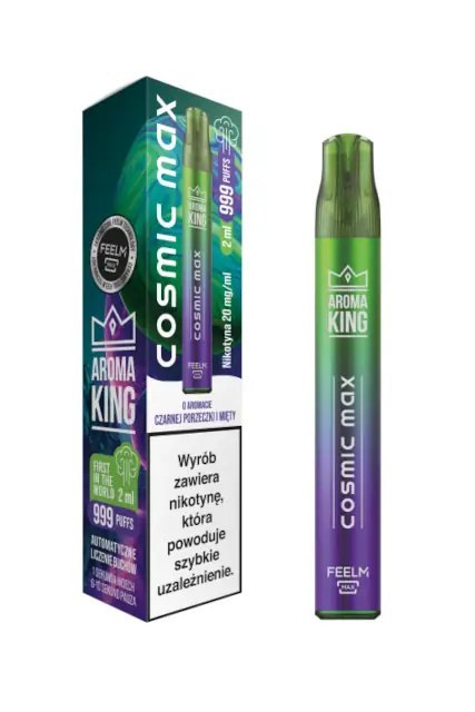 Jednorazowy e-papieros Aroma King Cosmic Max 999+ puffs 20mg - Blackcurrant Mint