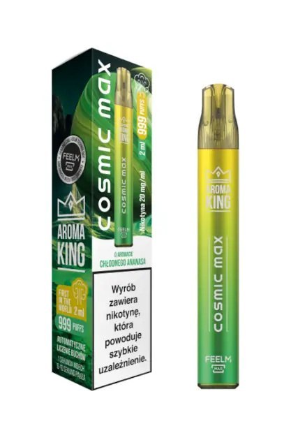 Jednorazowy e-papieros Aroma King Cosmic Max 999+ puffs 20mg - Pineapple Ice