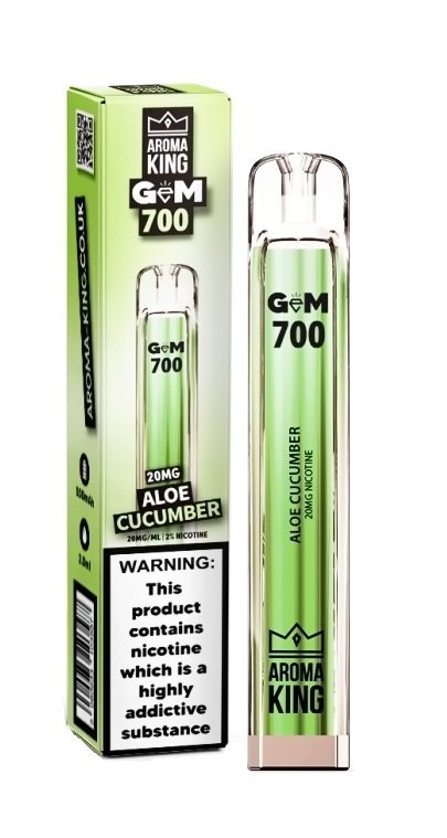 Jednorazowy e-papieros Aroma King Gem 700 puffs 0mg (bez nikotyny) - Aloe Cucumber