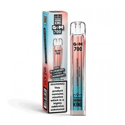 Jednorazowy e-papieros Aroma King Gem 700 puffs 0mg (bez nikotyny) - Blueberry Cherry Cranberry