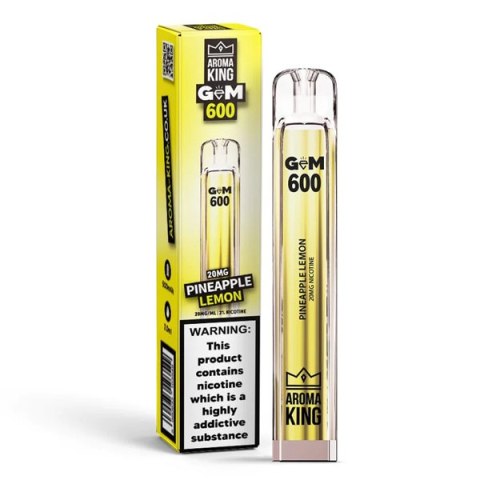 Jednorazowy e-papieros Aroma King Gem 700 puffs 0mg (bez nikotyny) - Pineapple Lemon