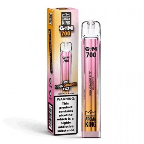 Jednorazowy e-papieros Aroma King Gem 700 puffs 0mg (bez nikotyny) - Pink Orange Fizz