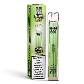 Jednorazowy e-papieros Aroma King Gem 700 puffs 0mg (bez nikotyny) - Sour Apple