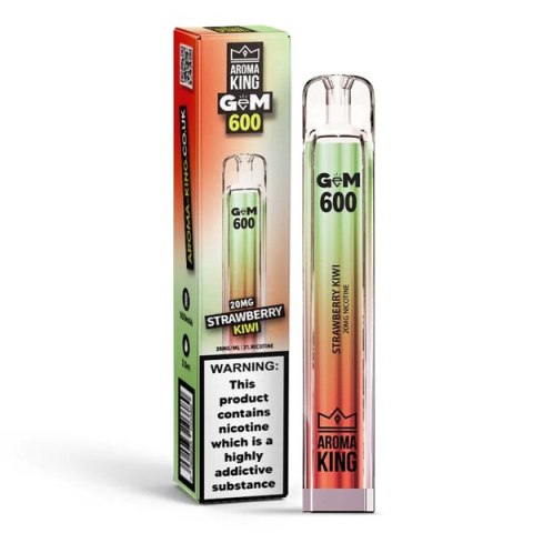 Jednorazowy e-papieros Aroma King Gem 700 puffs 0mg (bez nikotyny) - Strawberry Kiwi