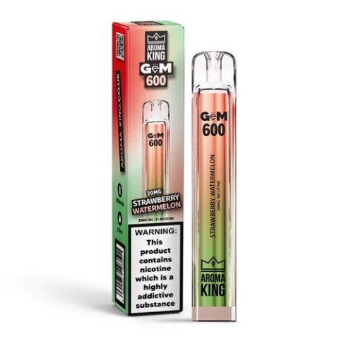 Jednorazowy e-papieros Aroma King Gem 700 puffs 0mg (bez nikotyny) - Strawberry Watermelon