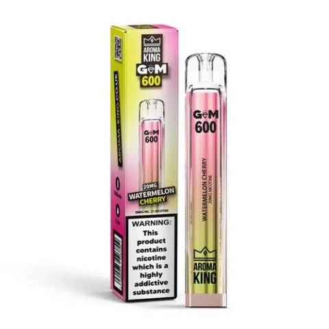 Jednorazowy e-papieros Aroma King Gem 700 puffs 0mg (bez nikotyny) - Watermelon Cherry