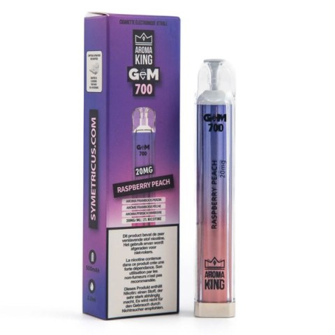 Jednorazowy e-papieros Aroma King Gem 700 puffs 20mg - Raspberry Peach