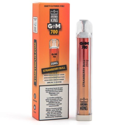 Jednorazowy e-papieros Aroma King Gem 700 puffs 20mg - Strawberry Bull