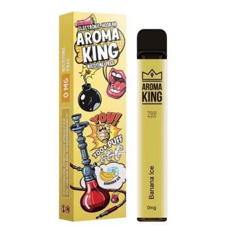 Jednorazowy e-papieros Aroma King Hookah 700 puffs 0mg (bez nikotyny) - Banana Ice