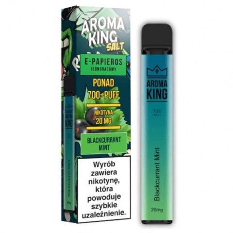 Jednorazowy e-papieros Aroma King Hookah 700 puffs 0mg (bez nikotyny) - Blackcurrant Mint