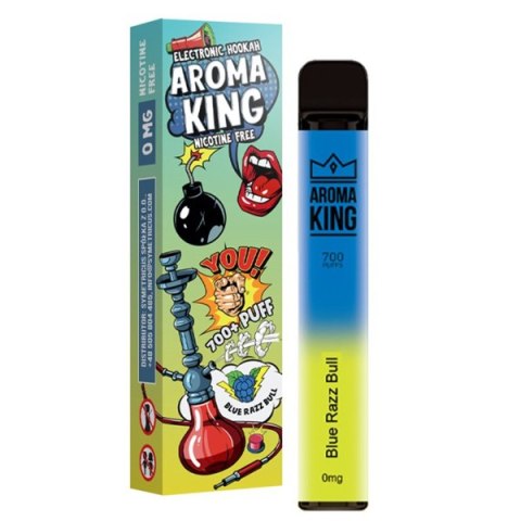 Jednorazowy e-papieros Aroma King Hookah 700 puffs 0mg (bez nikotyny) - Blue Razz Bull