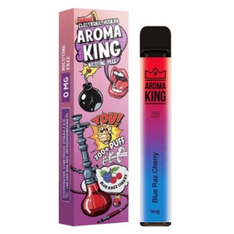 Jednorazowy e-papieros Aroma King Hookah 700 puffs 0mg (bez nikotyny) - Blue Razz Cherry