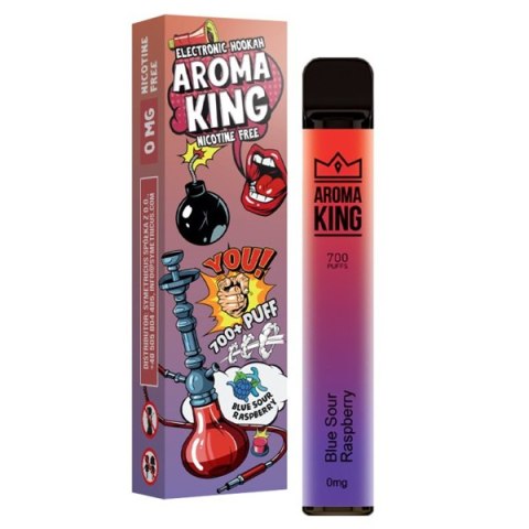 Jednorazowy e-papieros Aroma King Hookah 700 puffs 0mg (bez nikotyny) - Blue Sour Raspberry