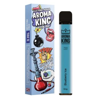 Jednorazowy e-papieros Aroma King Hookah 700 puffs 0mg (bez nikotyny) - Blueberry Ice