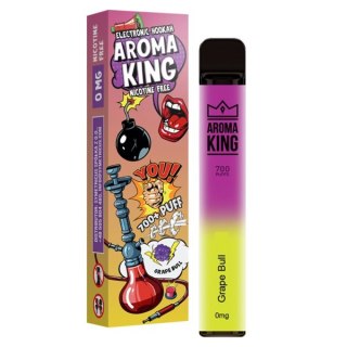 Jednorazowy e-papieros Aroma King Hookah 700 puffs 0mg (bez nikotyny) - Grape Bull