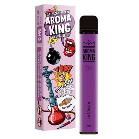 Jednorazowy e-papieros Aroma King Hookah 700 puffs 0mg (bez nikotyny) - Ice Cream