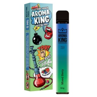 Jednorazowy e-papieros Aroma King Hookah 700 puffs 0mg (bez nikotyny) - Mixed Berry