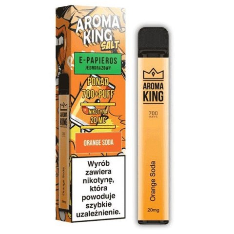 Jednorazowy e-papieros Aroma King Hookah 700 puffs 0mg (bez nikotyny) - Orange Soda