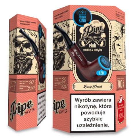 Jednorazowy e-papieros Aroma King Pipe Ray 700+ 20mg Salt - Berry Peach