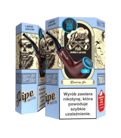 Jednorazowy e-papieros Aroma King Pipe Ray 700+ 20mg Salt - Bluberry Ice