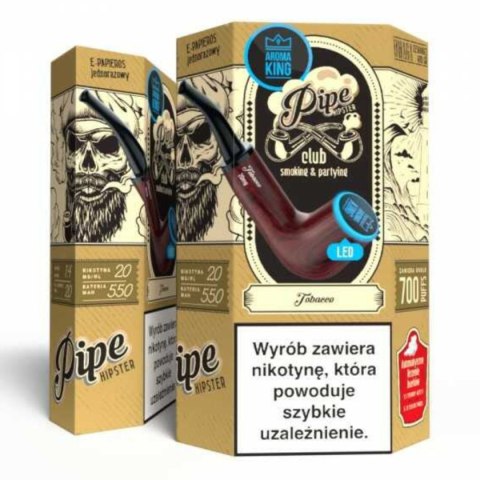 Jednorazowy e-papieros Aroma King Pipe Ray 700+ 20mg Salt - Tobacco