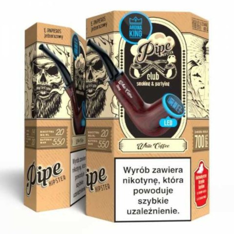 Jednorazowy e-papieros Aroma King Pipe Ray 700+ 20mg Salt - White Coffee