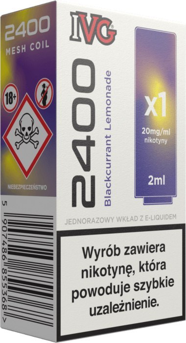 Wkład do e-papierosa IVG 2400 - Blackcurrant Lemonade 20mg