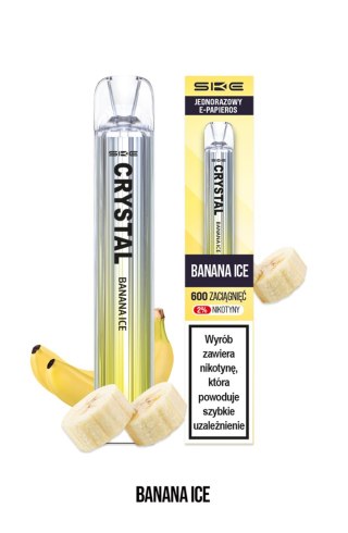 Jednorazowy e-papieros SKE Crystal 600 Puffs 20mg - Banana Ice