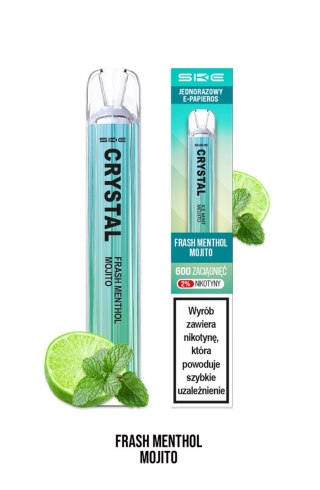 Jednorazowy e-papieros SKE Crystal 600 Puffs 20mg - Fresh Menthol Mojito