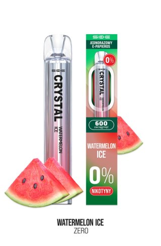 Jednorazowy e-papieros Crystal 600 zaciągnięć 0 mg (bez nikotyny) - Watermelon Ice