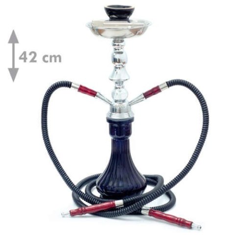 Shisha Oasis - Bahija Czarna (wys. 42 cm, 2 węże)