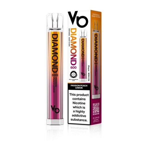 Jednorazowy e-papieros Vapes Bars Diamond 600 - Passion Peach Lemon