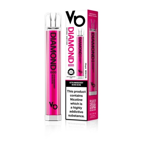 Jednorazowy e-papieros Vapes Bars Diamond 600 - Strawberry Bon Bon