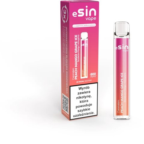 ESIN Vape 800puff 20mg - Peach Mango Grape Ice