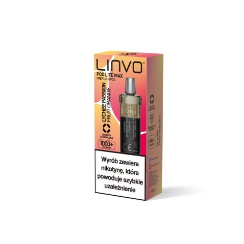 Wkład Vbar Linvo Pod Lite MAX - Lychee Passion Fruit Orange 20mg (A25) Wkład Vbar Linvo Pod Lite MAX - Lychee Passion Fruit Orange 20mg (A25)