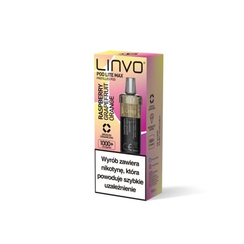 Wkład Vbar Linvo Pod Lite MAX - Raspberry Grapefruit Orange 20mg (A25) Wkład Vbar Linvo Pod Lite MAX - Raspberry Grapefruit Orange 20mg (A25)