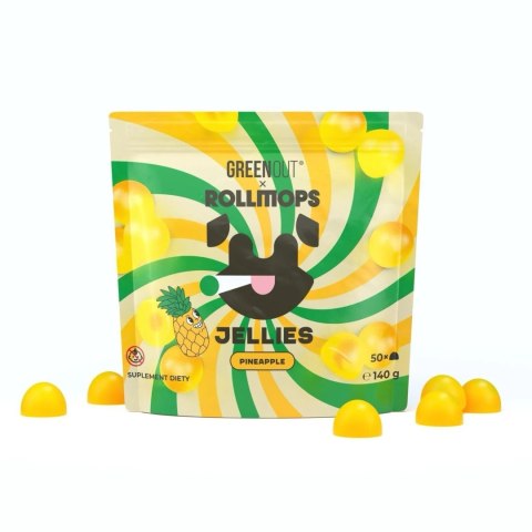 Żelki Konopne Green Out x RollMops - Pineapple Żelki Konopne Green Out x RollMops - Pineapple